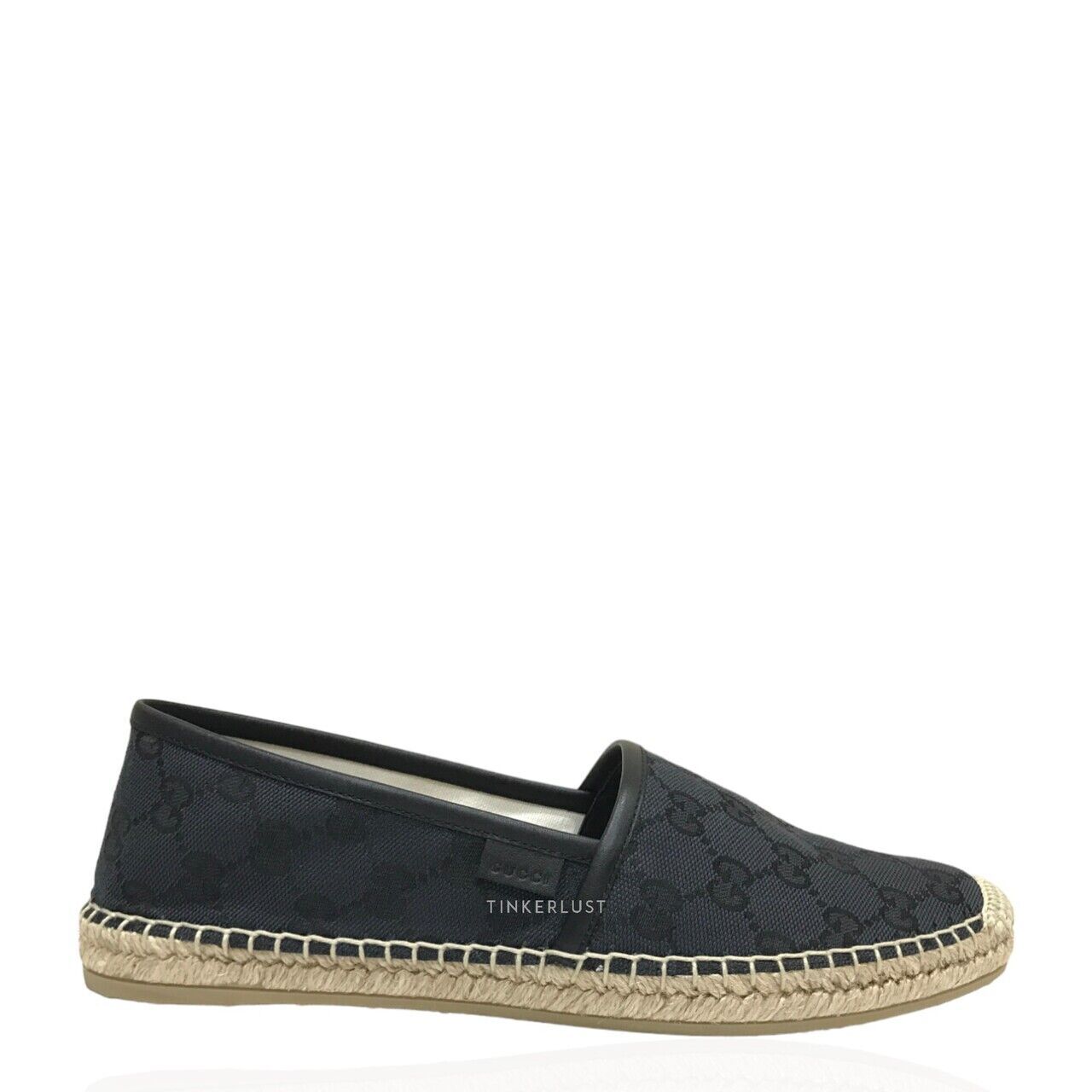 sepatu flats Gucci Black Canvas Espadrilles Flats Tinkerlust